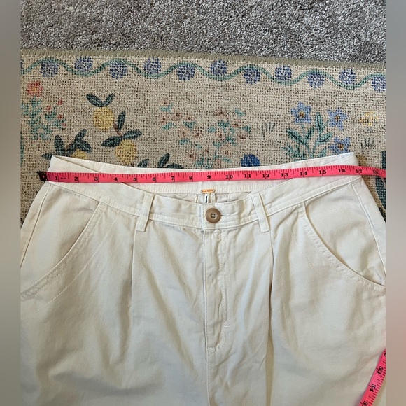 Free People Ivory Cream Straight Leg Pant Size 12 - Picture 4 of 6